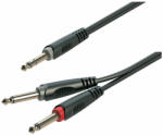 Soundsation JJJ-30BK - Y-adapter kábel: 6.3mm Jack papa SZTEREO - 2x6.3mm Jack papa MONO / 3m