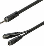 Soundsation GL-JSm2JSFm02 - Y-adapter kábel: 3.5mm Jack papa SZTEREO - 2x3.5mm Jack mama SZTEREO / 0.2m