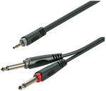 Soundsation SJJJ-50BK - Y-adapter kábel: 3.5mm Jack papa SZTEREO - 2x6.3mm Jack papa MONO / 5m