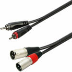 Soundsation GL-2RCA2XM3 - Aszimmetrikus adapter kábel: 2xRCA papa - 2xXLR papa / 3m
