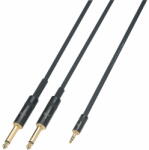 Soundsation WM-MJ2J30 - Wiremaster adapterkábel Mini jack sztereo 3, 5 - 2 x Jack 6, 3 Mono / 3m