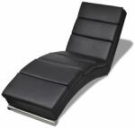vidaXL Șezlong, piele artificială, negru (240711)