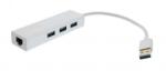 well Adaptor USB 3.0 - Gigabit Ethernet si 3x USB 3.0 Well (ADAPT-USB3.0-USB3.0X3/GB-WL) - habo