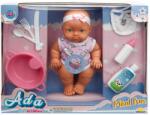 Dollz'n More Set papusa bebelus Ada cu accesorii, Dollz n More, 23 cm, Roz Papusa