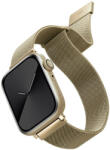 Apple Watch 1-6, SE (42 / 44 mm) / Watch 7-8 (45 mm), fém pótszíj, milánói stílus, mágnes zárral, Uniq Dante, arany - tok-shop