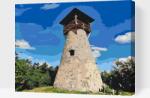  Festés számok szerint - Boboveci kilátótorony, Szlovákia Méret: 30x40cm, Keretezés: Keret nélkül (csak a vászon)
