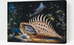  Festés számok szerint - Delfin nagy kagylóban Méret: 30x40cm, Keretezés: Keret nélkül (csak a vászon)