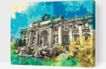  Festés számok szerint - Trevi-kút 2 Méret: 30x40cm, Keretezés: Keret nélkül (csak a vászon)
