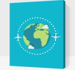  Festés számok szerint - Világkörüli utazás Méret: 30x40cm, Keretezés: Keret nélkül (csak a vászon)