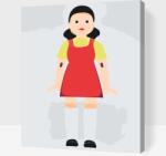  Festés számok szerint - Squid game - Zöld lámpa, piros lámpa Méret: 30x40cm, Keretezés: Keret nélkül (csak a vászon)