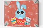  Festés számok szerint - Húsvéti nyúl Méret: 30x40cm, Keretezés: Keret nélkül (csak a vászon)