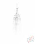  PontPöttyöző - Empire State Building Méret: 30x40cm, Keretezés: Keret nélkül (csak a vászon), Szín: Zöld