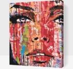  Festés számok szerint - Festett arc Méret: 30x40cm, Keretezés: Keret nélkül (csak a vászon)