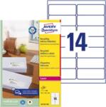 Avery Zweckform 99.1 mm x 38.1 mm Papír Íves etikett címke Avery Zweckform Fehér ( 100 ív/doboz ) (LR7163-100)