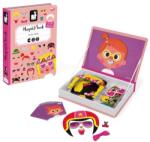 Janod Magnetibook Fețe amuzante fete Carte magnetică pentru copii (J02717) Puzzle