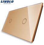 LIVOLO Panou Intrerupator simplu + simplu Auriu (VL-P701/01-4A)
