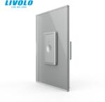 LIVOLO Intrerupator simplu tactil, 1M, cu rama sticla Gri (VL-FC1-1IP+P9E)