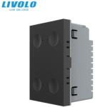 LIVOLO Modul intrerupator cvadruplu tactil, cap scara / cap cruce, standard italian, 3M Negru (VL-FC4S-3BP)