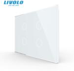 LIVOLO Panou cvadruplu de sticla, standard italian, 3M Alb (VL-P904-3W)