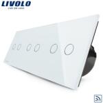 LIVOLO Intrerupator dublu+dublu+dublu wireless RF, generatia noua Alb (VL-C706R-11)