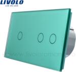 LIVOLO Intrerupator simplu+dublu, generatia noua Verde (VL-C701/VL-C702-18)