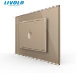 LIVOLO Intrerupator simplu tactil, standard italian, cu rama sticla, 3M Auriu (VL-FC1-P9E-3AP)