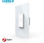 LIVOLO Intrerupator simplu tactil, 1M, Protocol Zigbee, cu rama sticla Alb (VL-FC1Z-1WP+P9E)