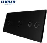 LIVOLO Panou Intrerupator simplu + simplu + dublu Negru (VL-P701/01/02-6B)