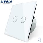 LIVOLO Intrerupator dublu, cap scara/ cruce Alb (VL-C702S-11)