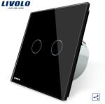 LIVOLO Intrerupator dublu, cap scara/ cruce Negru (VL-C702S-12)