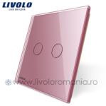 LIVOLO Panou Intrerupator dublu Roz (BB-C7-C2-17)