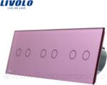 LIVOLO Panou Intrerupator dublu + dublu + dublu Roz (BB-C7-C2/C2/C2-17)