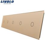 LIVOLO Panou Intrerupator 5 x simplu Auriu (VL-P701/01/01/01/01- 10A)