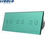 LIVOLO Intrerupator dublu+dublu+dublu wireless RF, generatia noua Verde (VL-C706R-18)