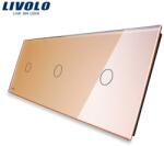 LIVOLO Panou Intrerupator simplu + simplu + simplu Auriu (VL-P701/01/01-6A)