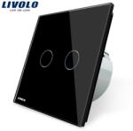 LIVOLO Intrerupator dublu reset, buton revenire Negru (VL-C702H-12)