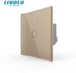 LIVOLO Intrerupator sonerie simplu tactil, cu panou sticla, Generatia Noua Auriu (VL-FC1NB-2G-A)