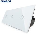 LIVOLO Intrerupator simplu+simplu+simplu, generatia noua Alb (VL-C703-11)