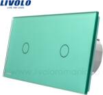 LIVOLO Intrerupator simplu+simplu, generatia noua Verde (VL-C701/VL-C701-18)