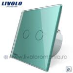 LIVOLO Intrerupator dublu wireless RF Verde (VL-C702R-18)