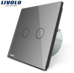 LIVOLO Intrerupator dublu reset, buton revenire Gri (VL-C702H-15)