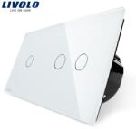 LIVOLO Intrerupator simplu+dublu, generatia noua Alb (VL-C701/VL-C702-11)