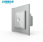 LIVOLO Intrerupator tactil simplu, rama sticla Gri (722000115SR)