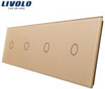 LIVOLO Panou Intrerupator 4 x simplu Auriu (VL-P701/01/01/01- 8A)