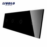 LIVOLO Panou Intrerupator 4 x simplu Negru (VL-P701/01/01/01- 8B)