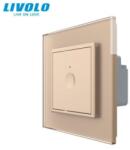 LIVOLO Intrerupator tactil simplu, wireless RF, rama sticla Auriu (722100113SR)