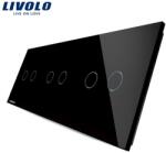 LIVOLO Panou Intrerupator dublu + dublu + dublu Negru (VL-P702/02/02-6B)
