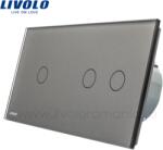 LIVOLO Intrerupator simplu+dublu, generatia noua Gri (VL-C701/VL-C702-15)