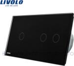 LIVOLO Intrerupator simplu+dublu wireless RF, generatia noua Negru (VL-C701R/VL-C702R-12)