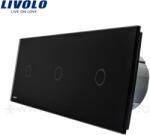 LIVOLO Intrerupator simplu+simplu+simplu, generatia noua Negru (VL-C703-12)